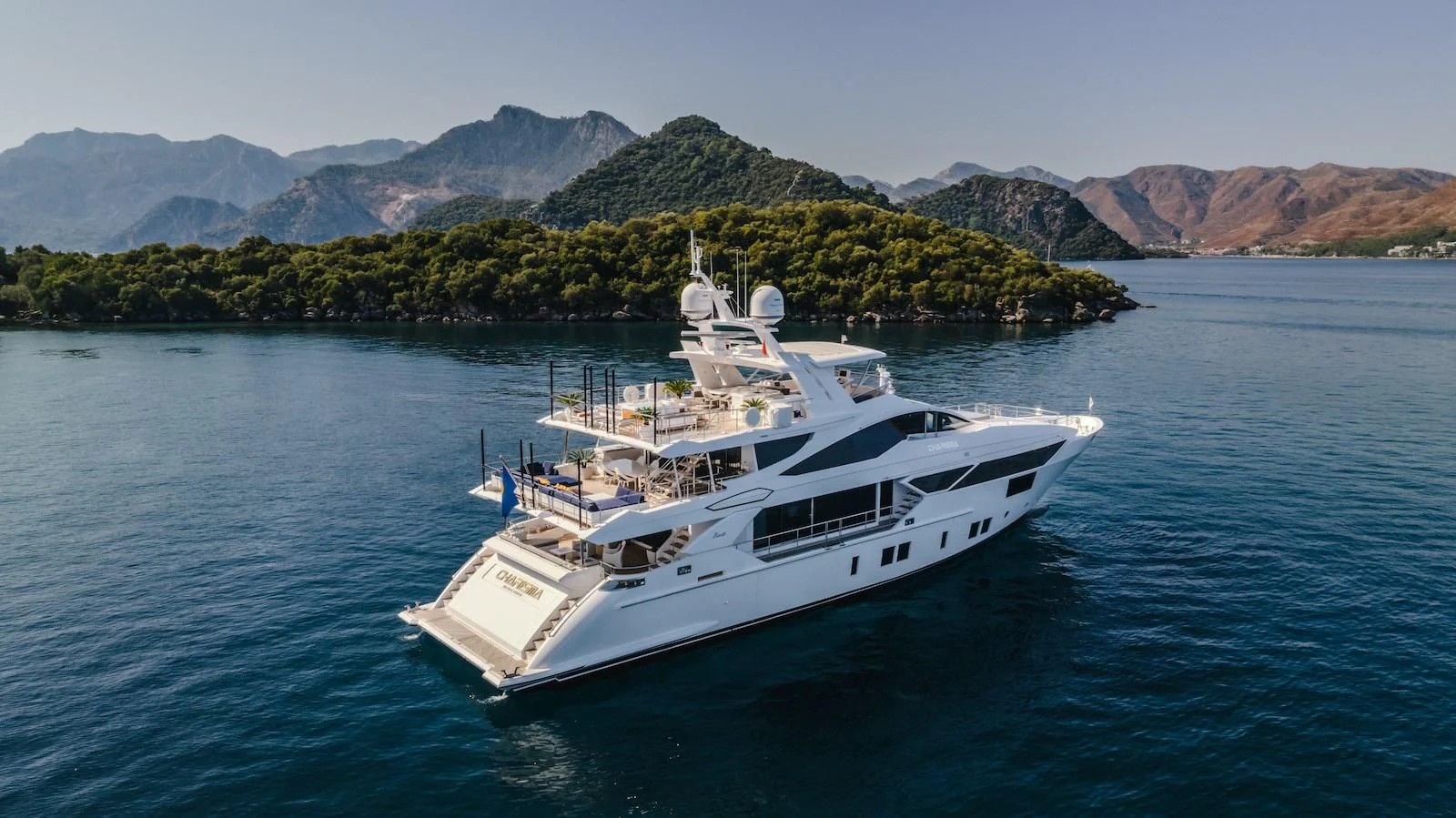 a boat on the water aboard CHARISMA Yacht for Sale