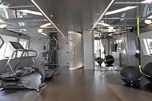 a room with machines aboard CHARISMA Yacht for Sale