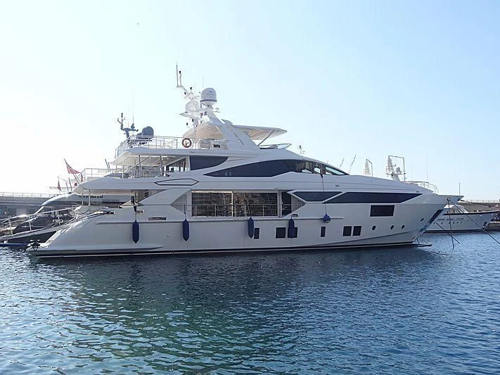 a large white yacht aboard CHARISMA Yacht for Sale