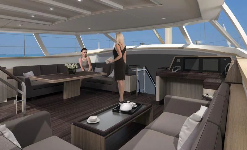 a couple of women in a room aboard JONGERT 3200P Yacht for Sale