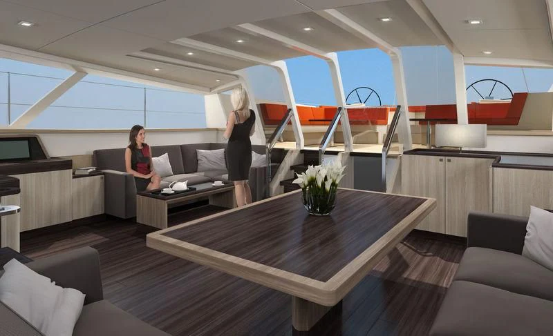 a couple of women in a room aboard JONGERT 3200P Yacht for Sale