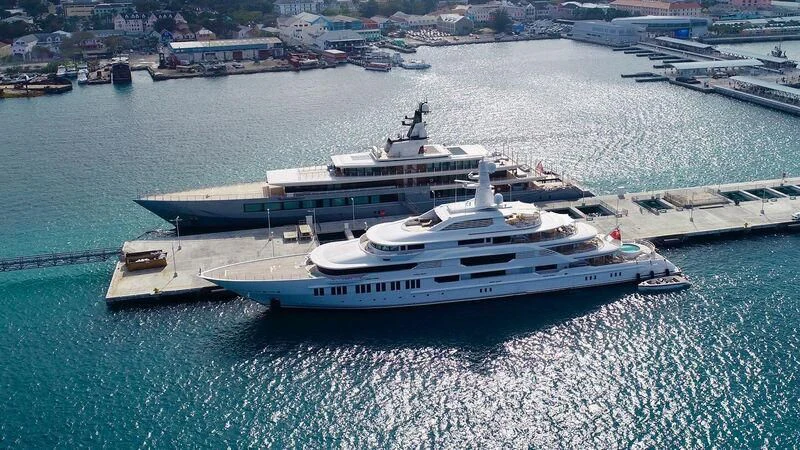 a large ship in the water aboard SEVEN SEAS Yacht for Sale