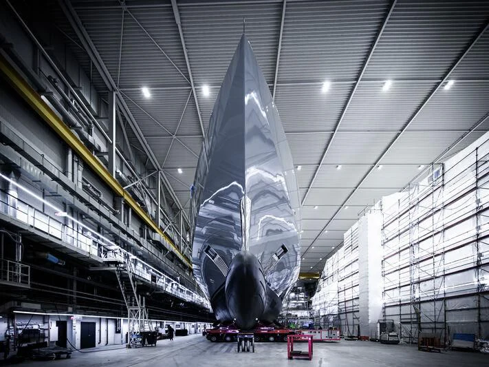 a space shuttle in a building aboard SEVEN SEAS Yacht for Sale