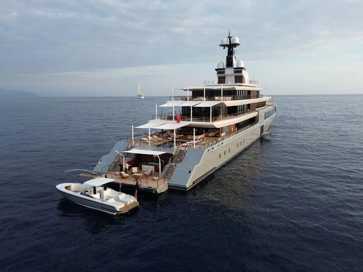 a large ship in the water aboard SEVEN SEAS Yacht for Sale