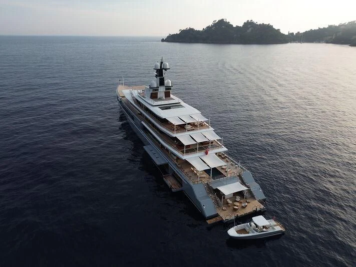 a large ship in the water aboard SEVEN SEAS Yacht for Sale