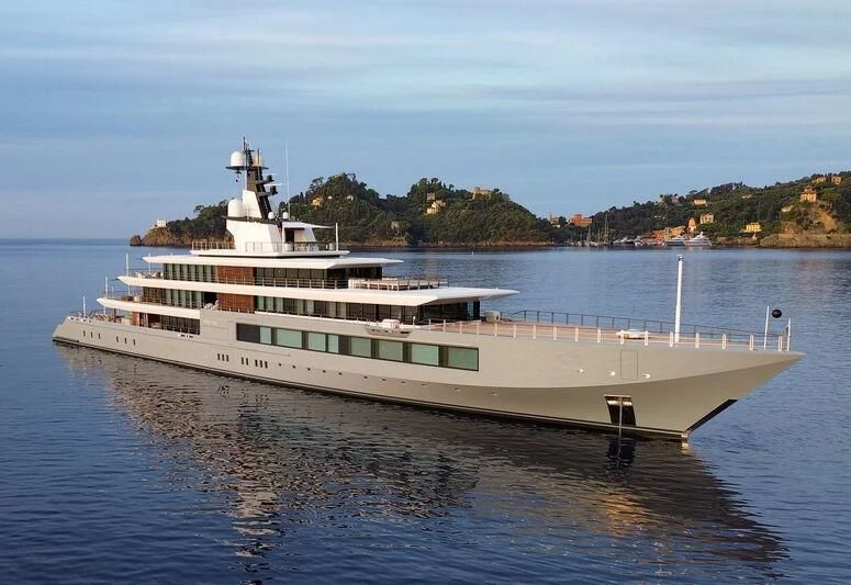 a large white boat in the water aboard SEVEN SEAS Yacht for Sale