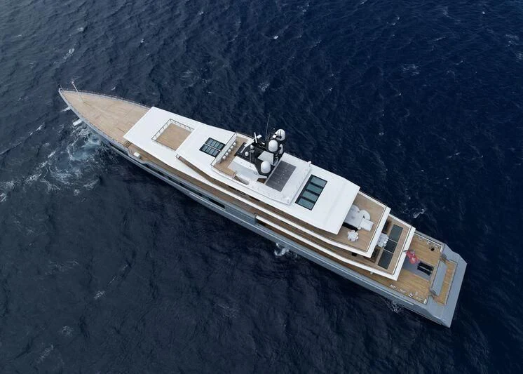 a high angle view of a boat aboard SEVEN SEAS Yacht for Sale