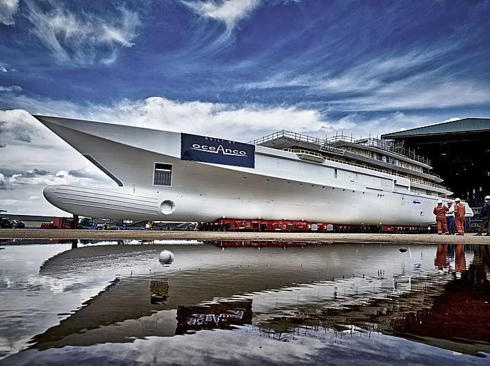 a large white ship aboard SEVEN SEAS Yacht for Sale