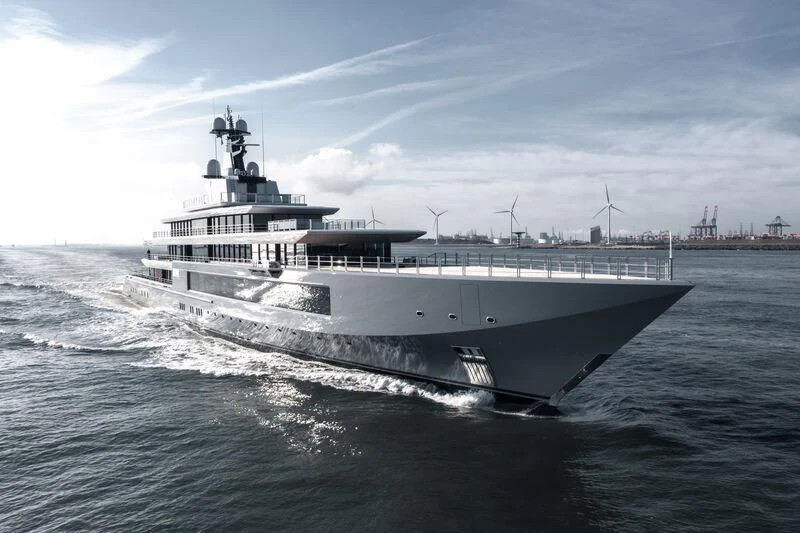 a large ship in the water aboard SEVEN SEAS Yacht for Sale