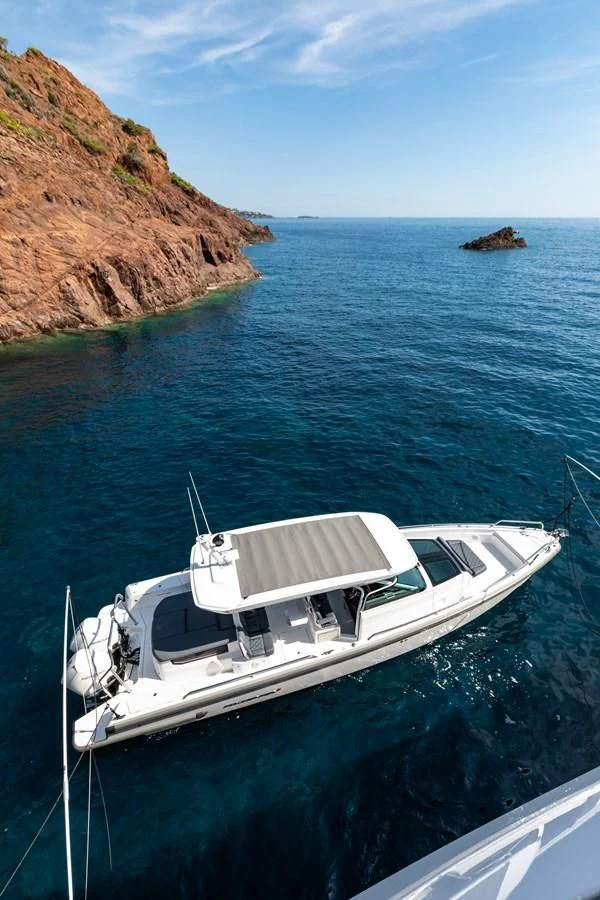 a boat on the water aboard CALYPSO Yacht for Charter