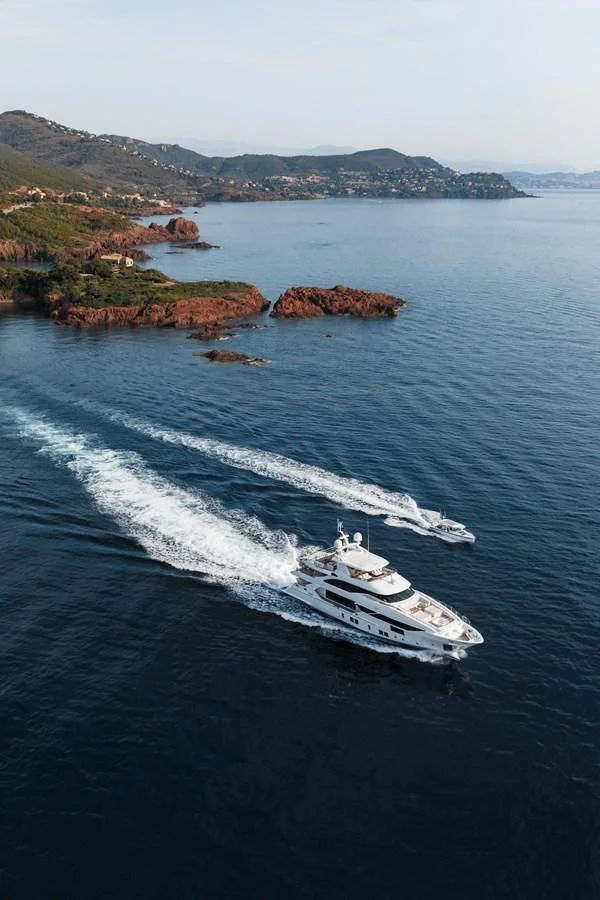 a boat sailing on the sea aboard CALYPSO Yacht for Charter