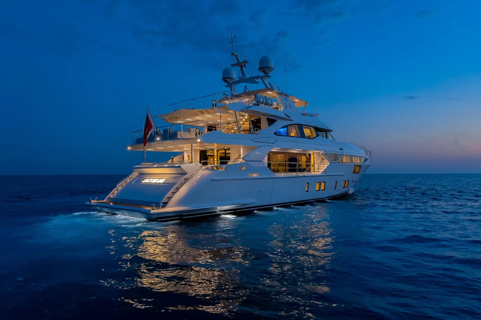 a large boat in the water aboard CALYPSO Yacht for Charter
