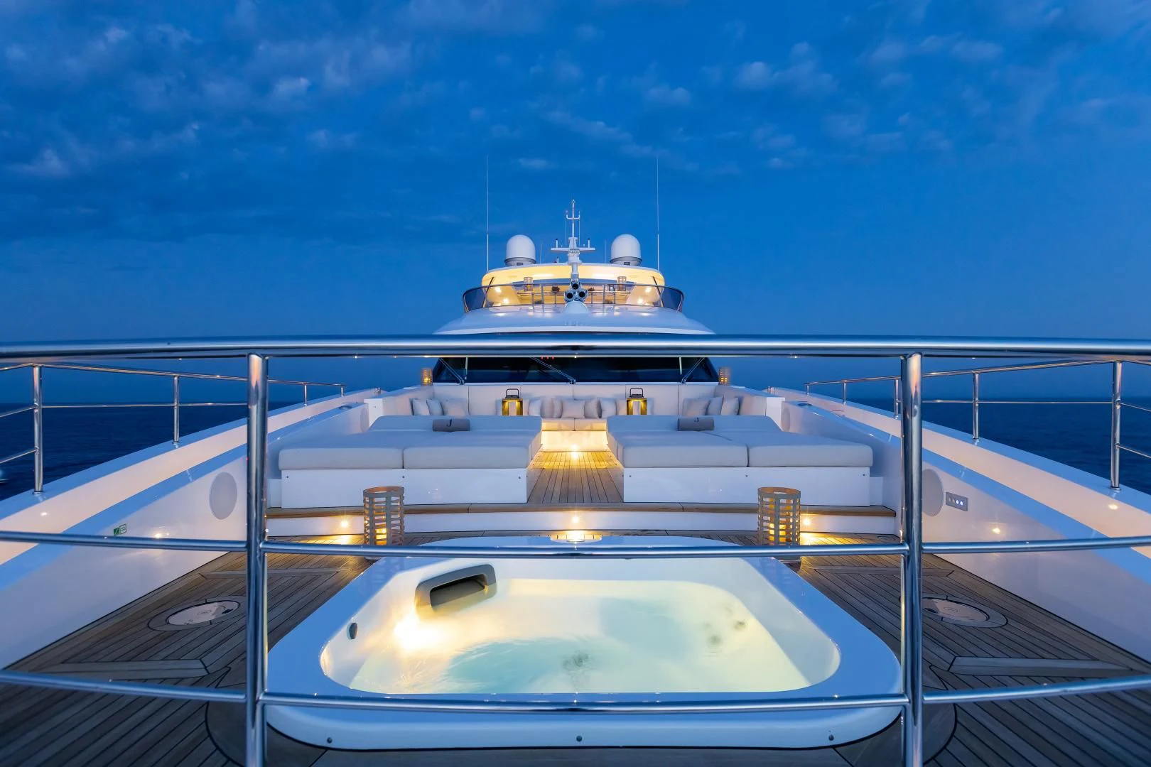 a cruise ship on a bridge aboard CALYPSO Yacht for Charter
