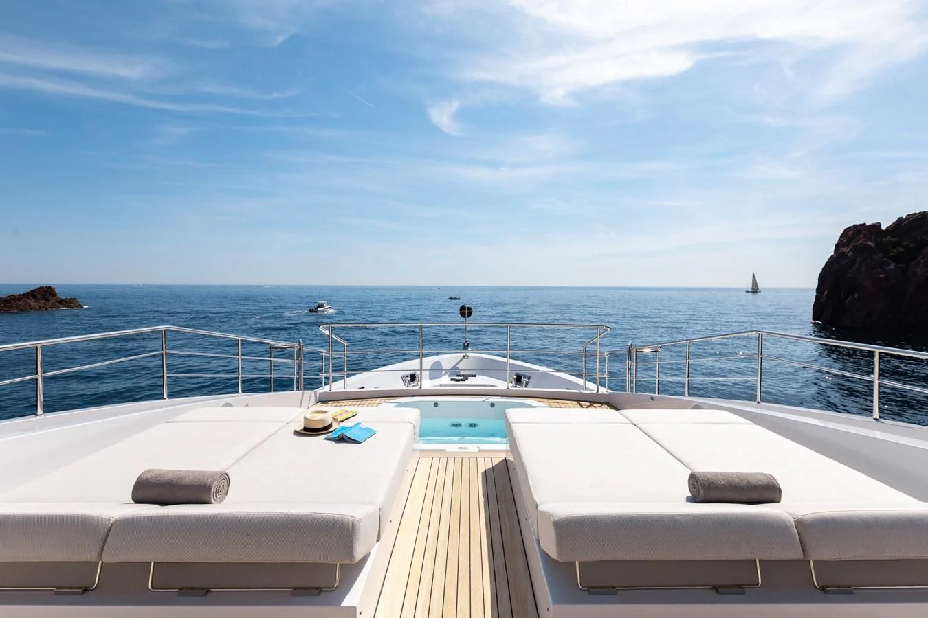 a boat on a body of water aboard CALYPSO Yacht for Charter