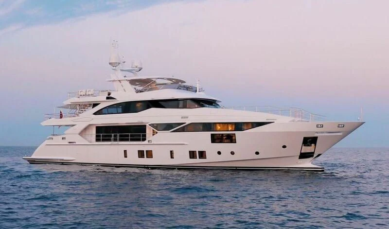 a large white yacht aboard CALYPSO Yacht for Charter
