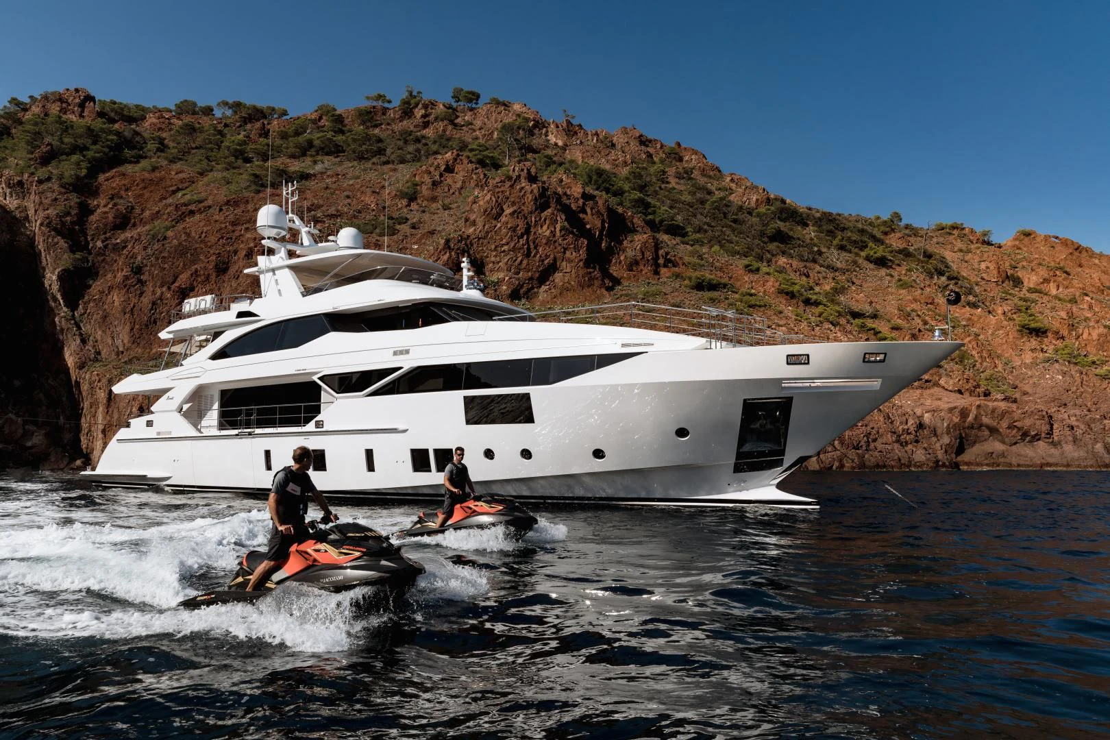 a boat on the water aboard CALYPSO Yacht for Charter