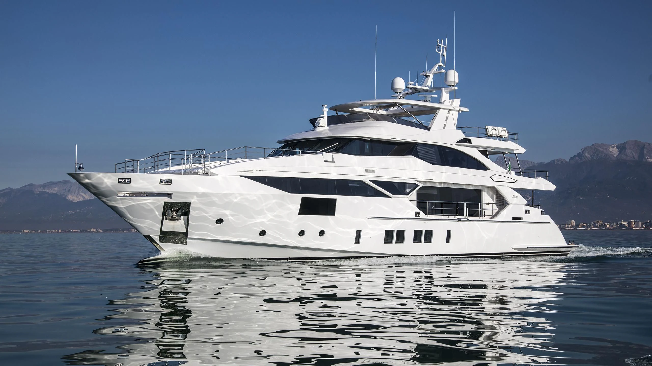 a large white yacht aboard CALYPSO Yacht for Charter