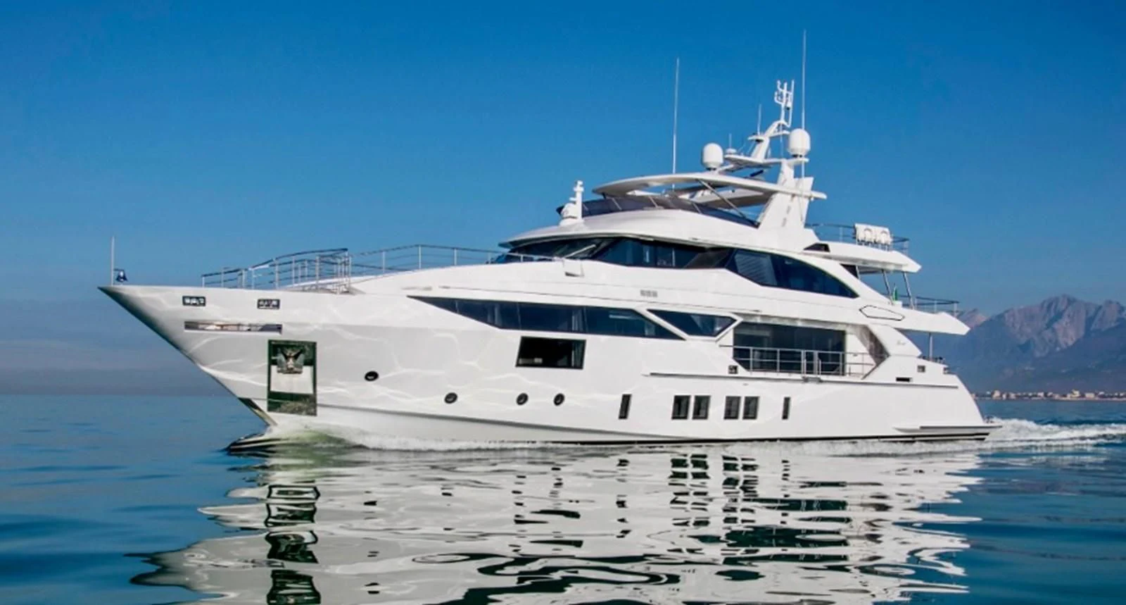 a white yacht in the water aboard CALYPSO Yacht for Charter