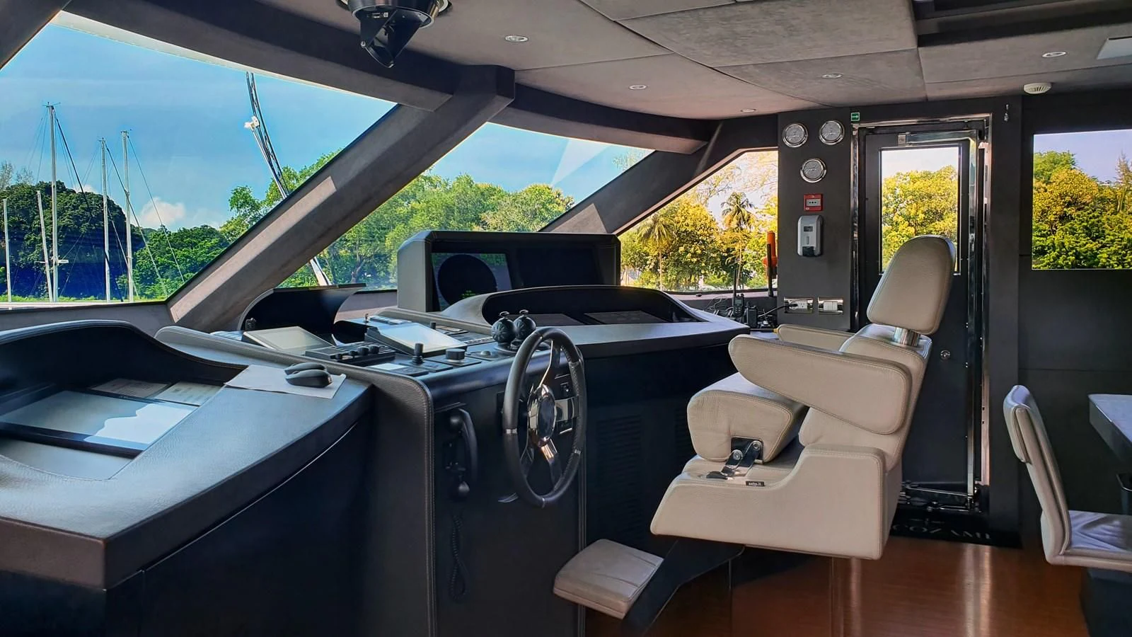 inside of a car aboard CALYPSO Yacht for Charter
