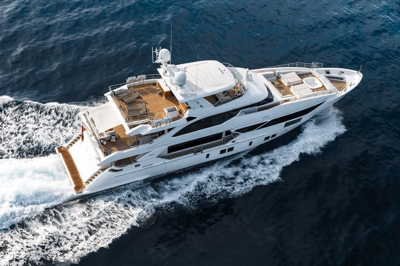 a high angle view of a ship aboard CALYPSO Yacht for Charter