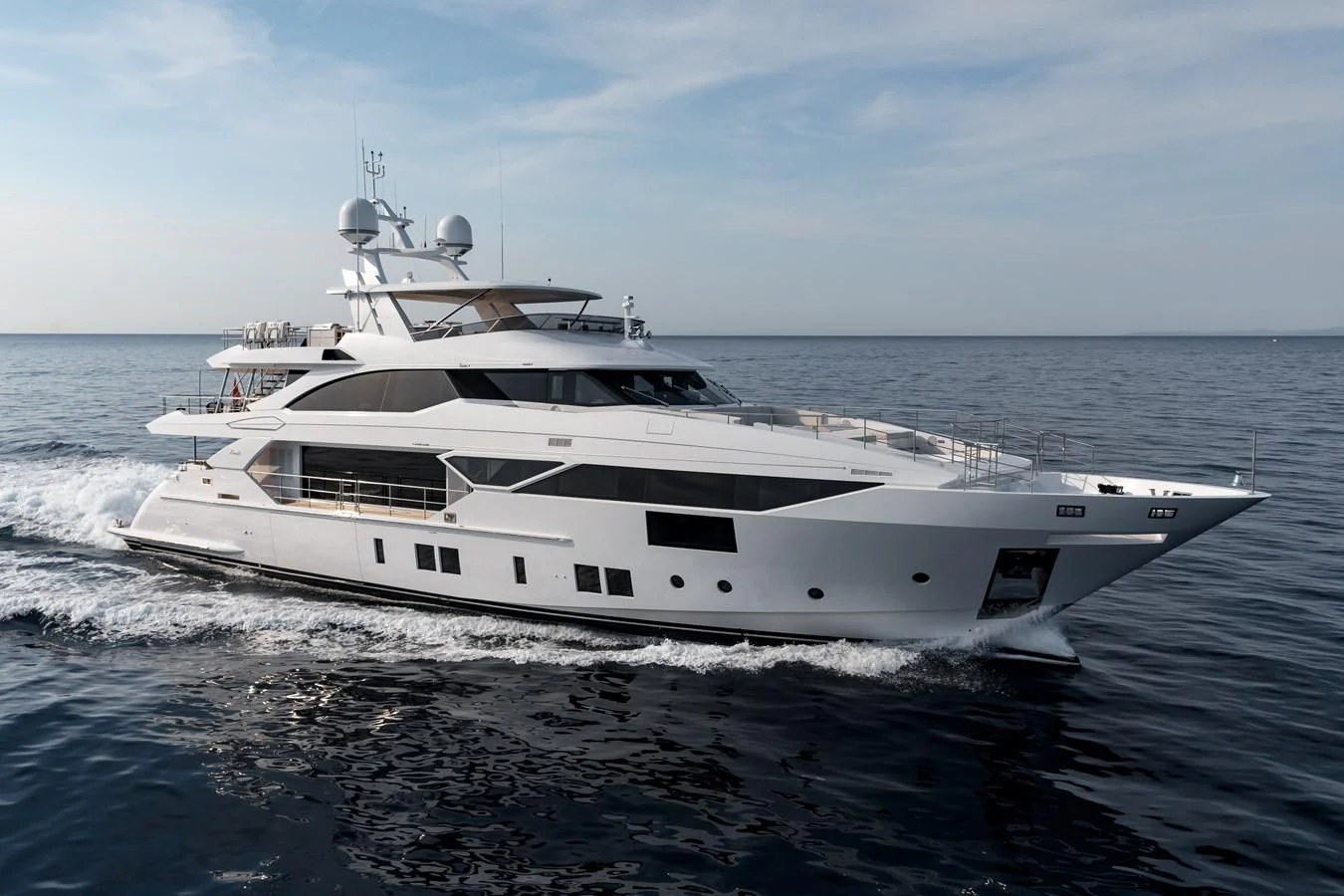 a white yacht on the water aboard CALYPSO Yacht for Charter