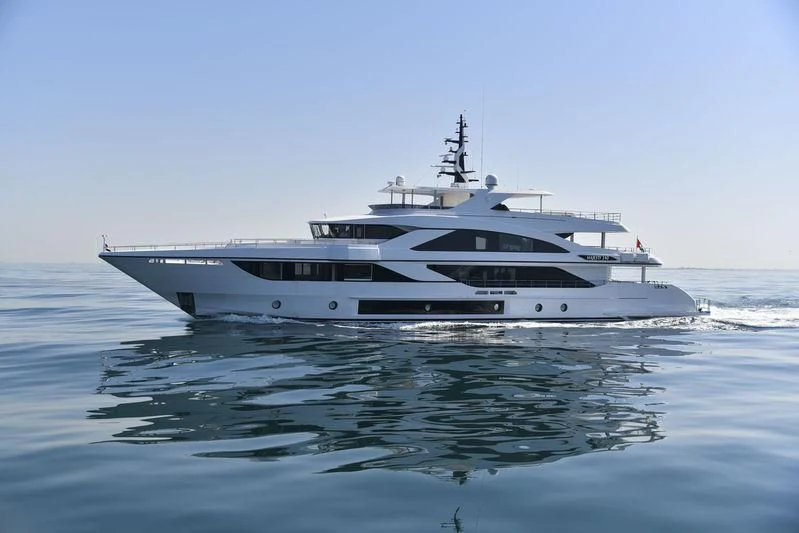 a white boat in the water aboard C'EST LA VIE Yacht for Sale