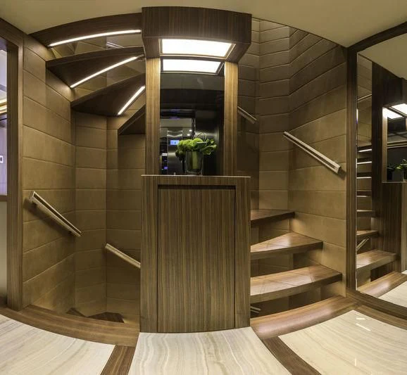 a modern bathroom with a glass shower aboard C'EST LA VIE Yacht for Sale