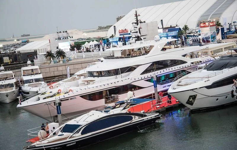 a group of boats are parked in a harbor aboard C'EST LA VIE Yacht for Sale