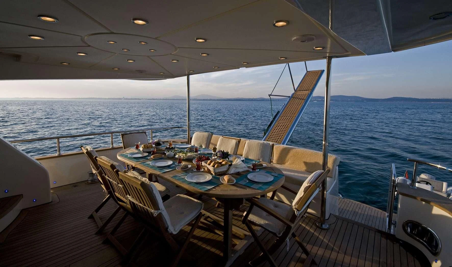 a boat on the water aboard AZMIM Yacht for Sale