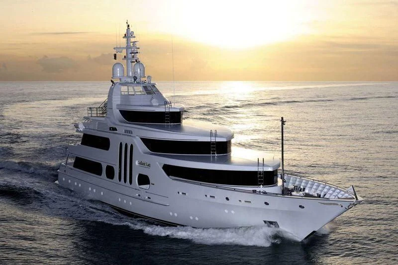 a white yacht in the water aboard ACTA Yacht for Charter