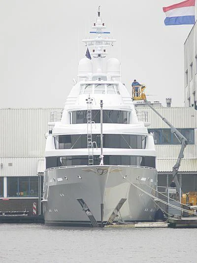 a large white ship aboard ACTA Yacht for Charter