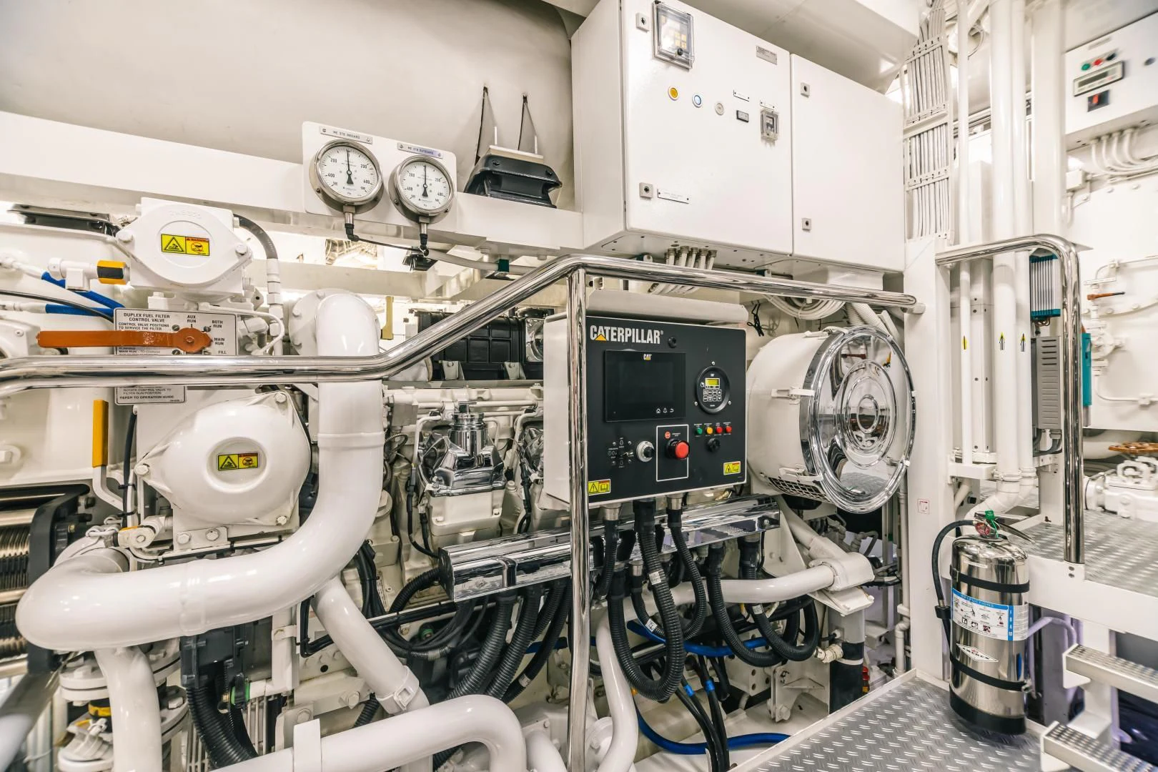 a room with machinery aboard ACTA Yacht for Charter