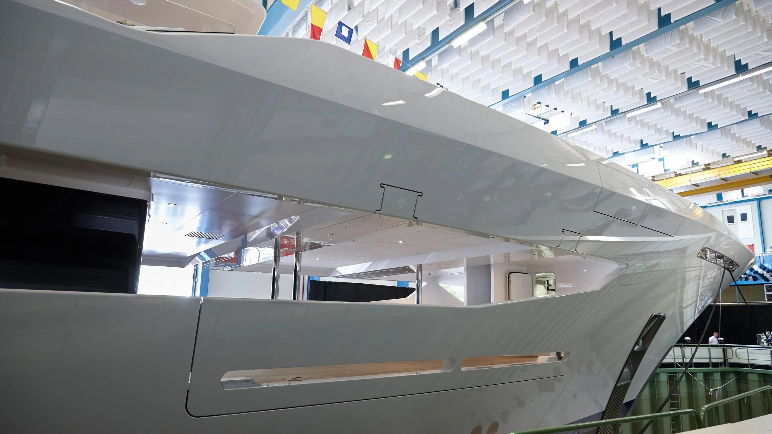 the inside of a space shuttle aboard JOY Yacht for Sale