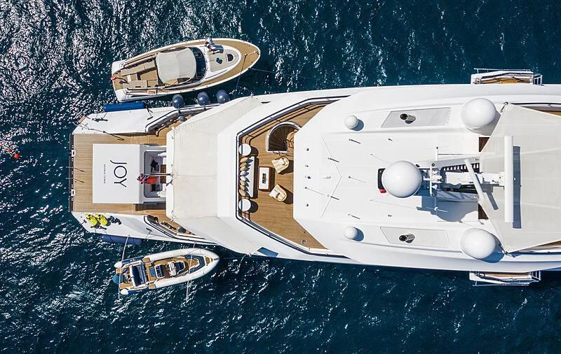 a satellite in space aboard JOY Yacht for Sale