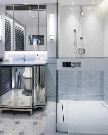 a kitchen with stainless steel appliances aboard JOY Yacht for Sale