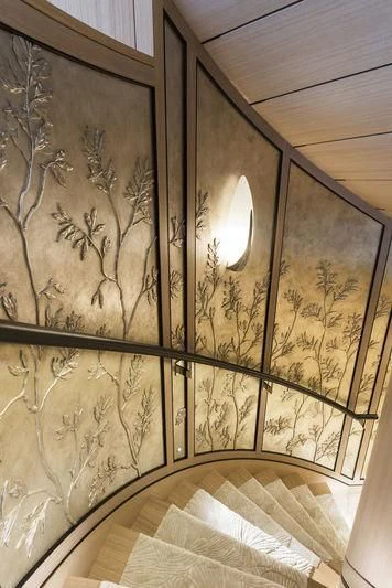 a painting on a wall aboard JOY Yacht for Sale