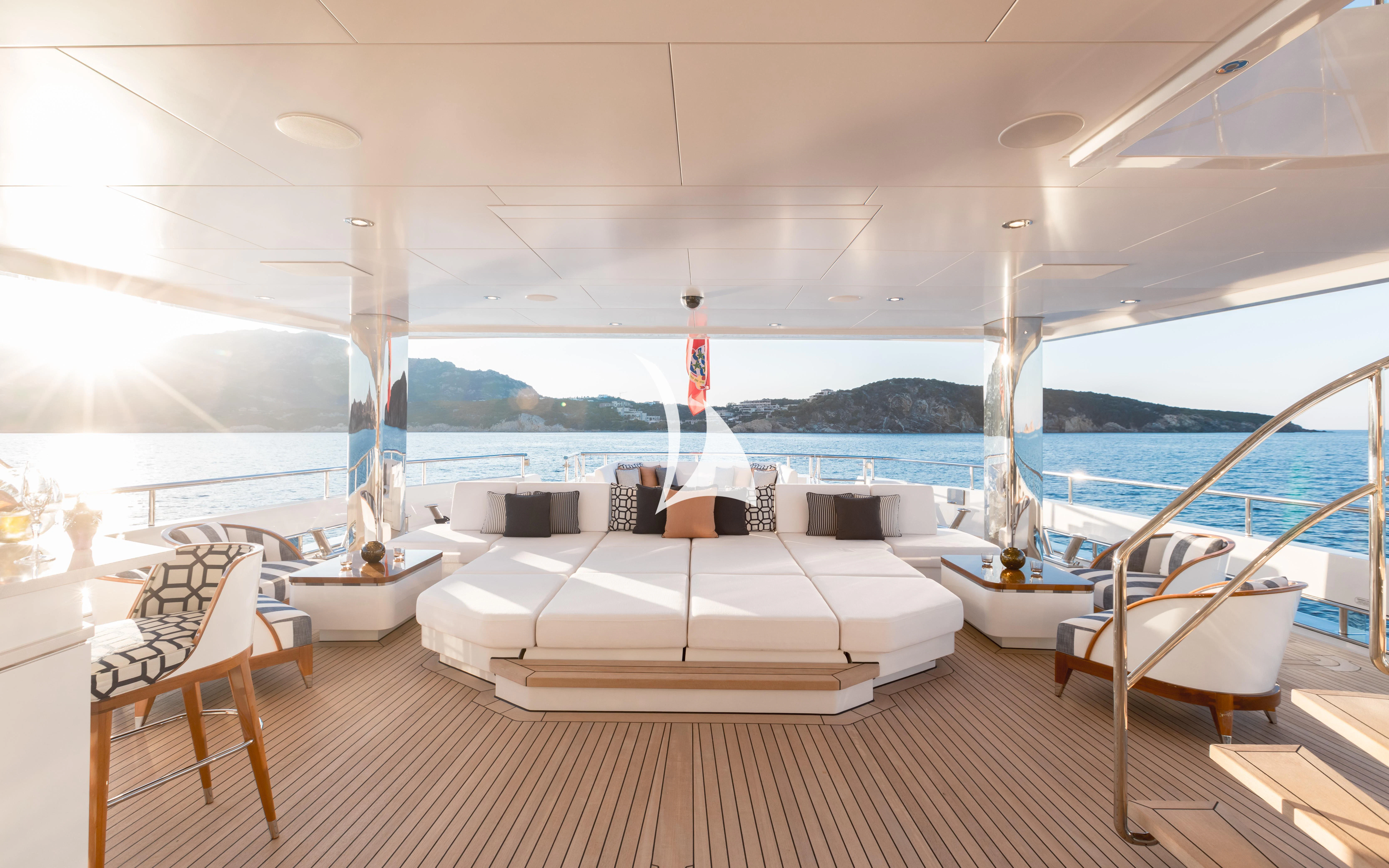 a boat on a deck aboard JOY Yacht for Sale