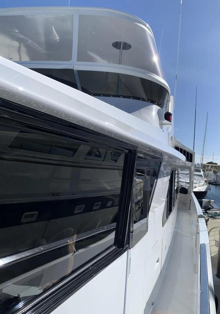 a train on the railway tracks aboard WHISKEY DAWN Yacht for Sale