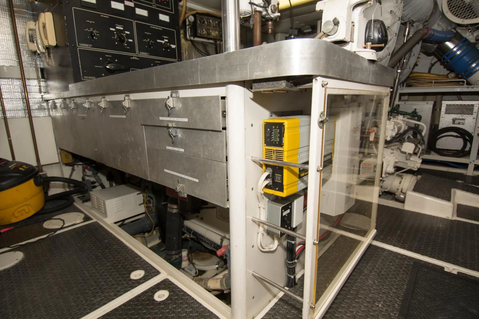 a machine with a large metal object aboard WHISKEY DAWN Yacht for Sale