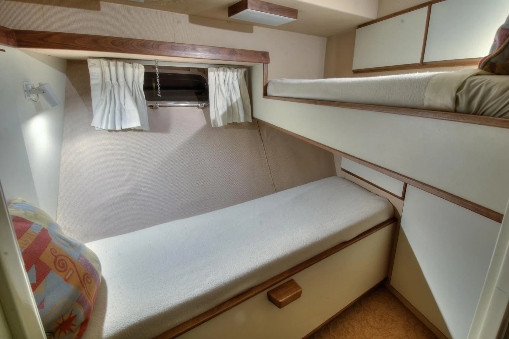 a room with bunk beds aboard WHISKEY DAWN Yacht for Sale