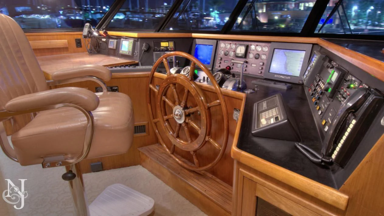 inside of a car aboard WHISKEY DAWN Yacht for Sale