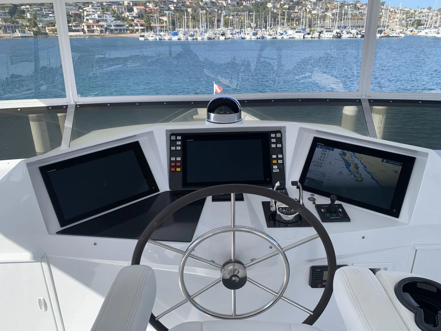 a group of monitors and speakers on a boat aboard WHISKEY DAWN Yacht for Sale