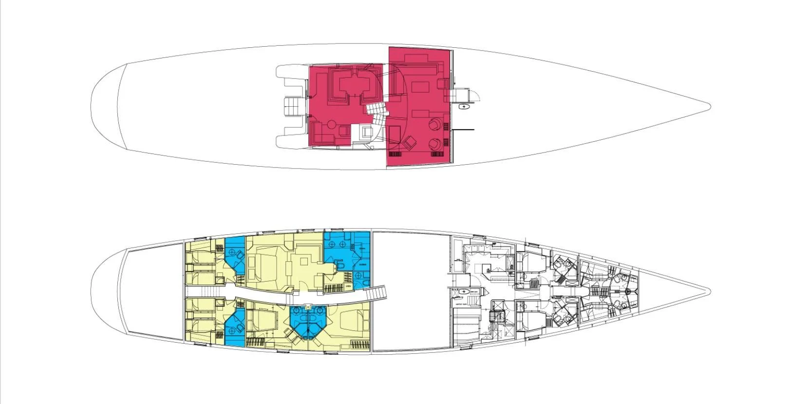 a diagram of a building aboard GUILLEMOT Yacht for Sale