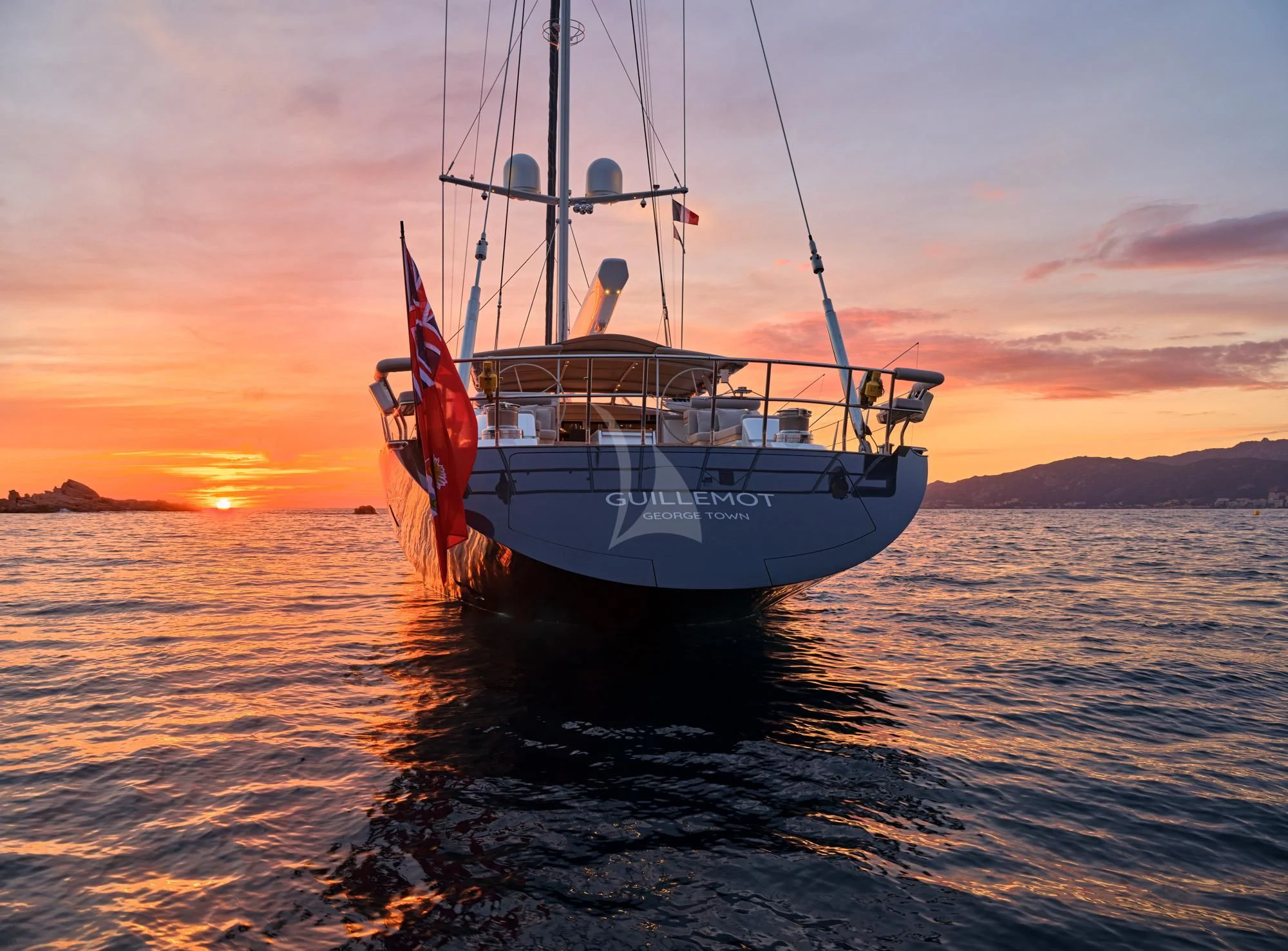 a boat in the water aboard GUILLEMOT Yacht for Sale