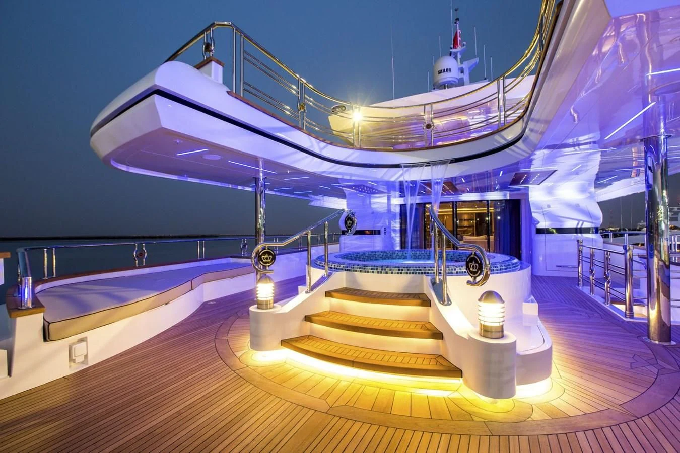 a model of a space ship aboard MAJESTY 155 Yacht for Sale