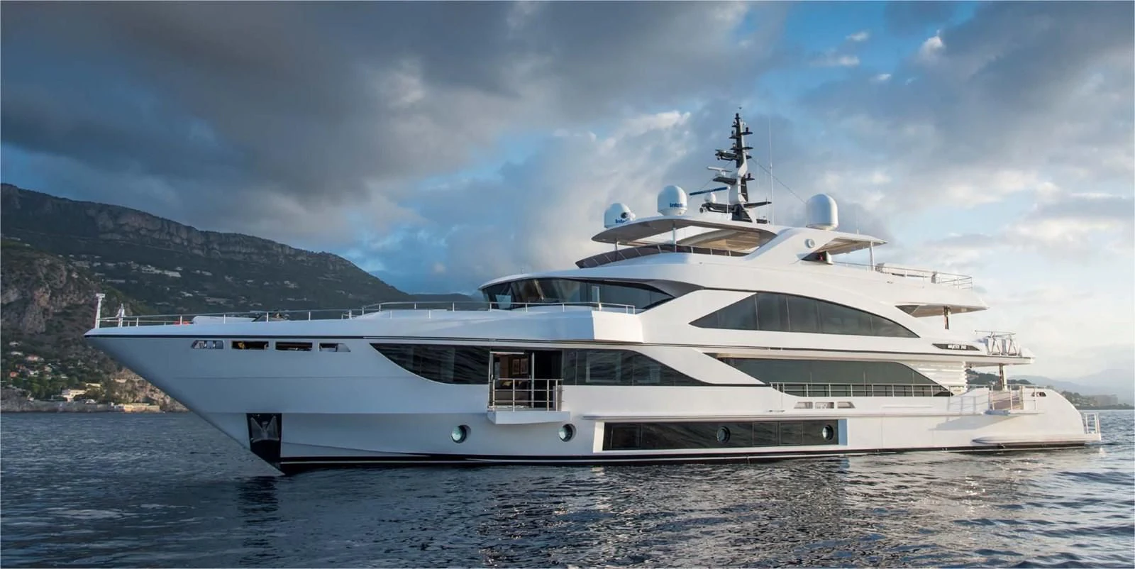a white yacht in the water aboard MAJESTY 155 Yacht for Sale