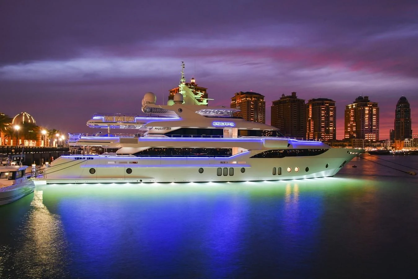 a large cruise ship in the water aboard MAJESTY 155 Yacht for Sale