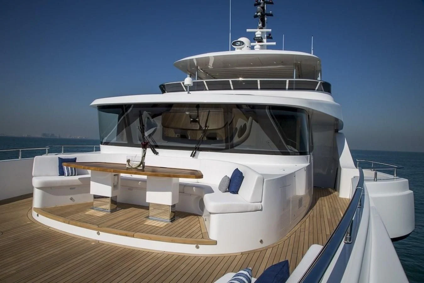 a boat on a deck aboard MAJESTY 155 Yacht for Sale