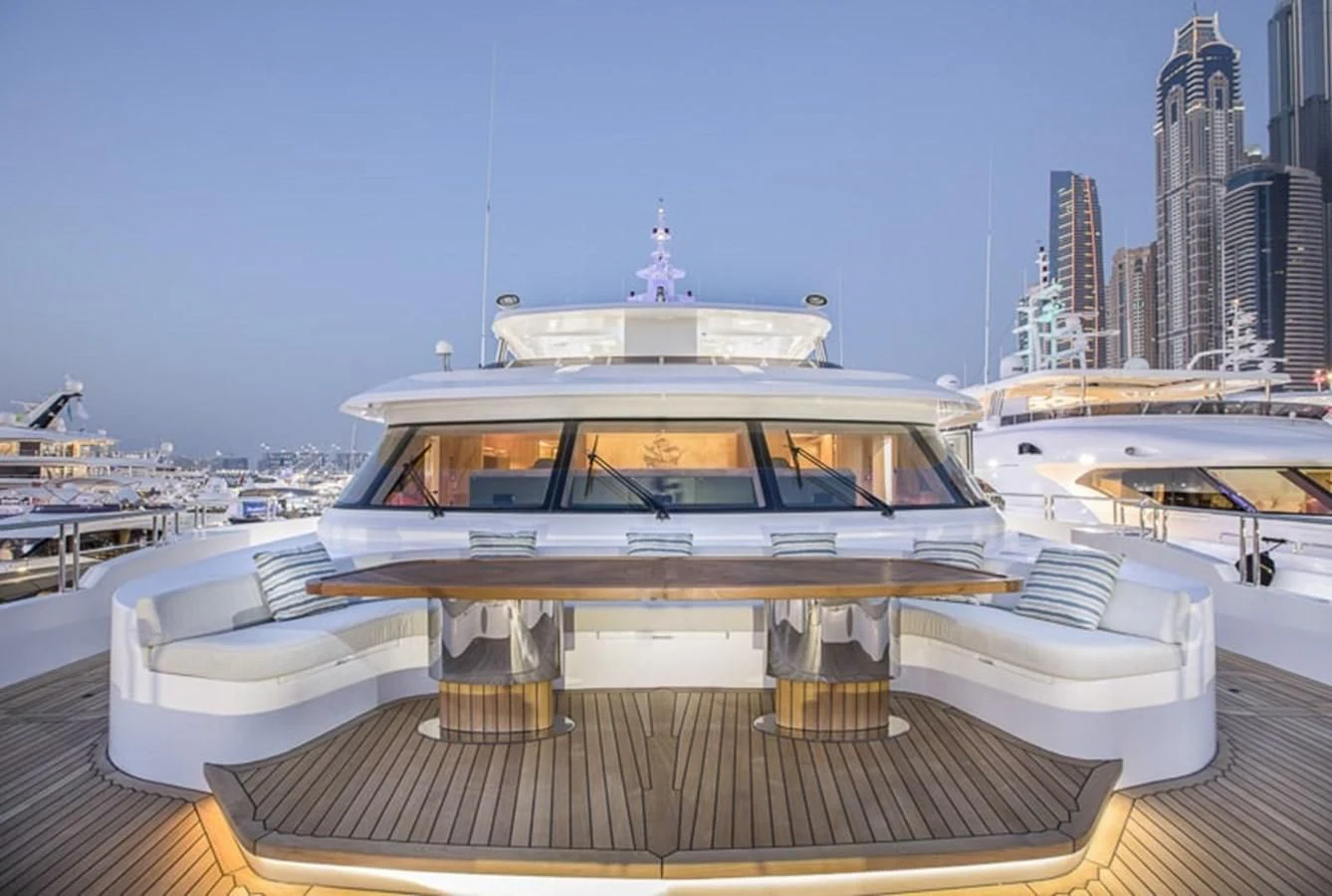 a boat on a dock aboard MAJESTY 155 Yacht for Sale