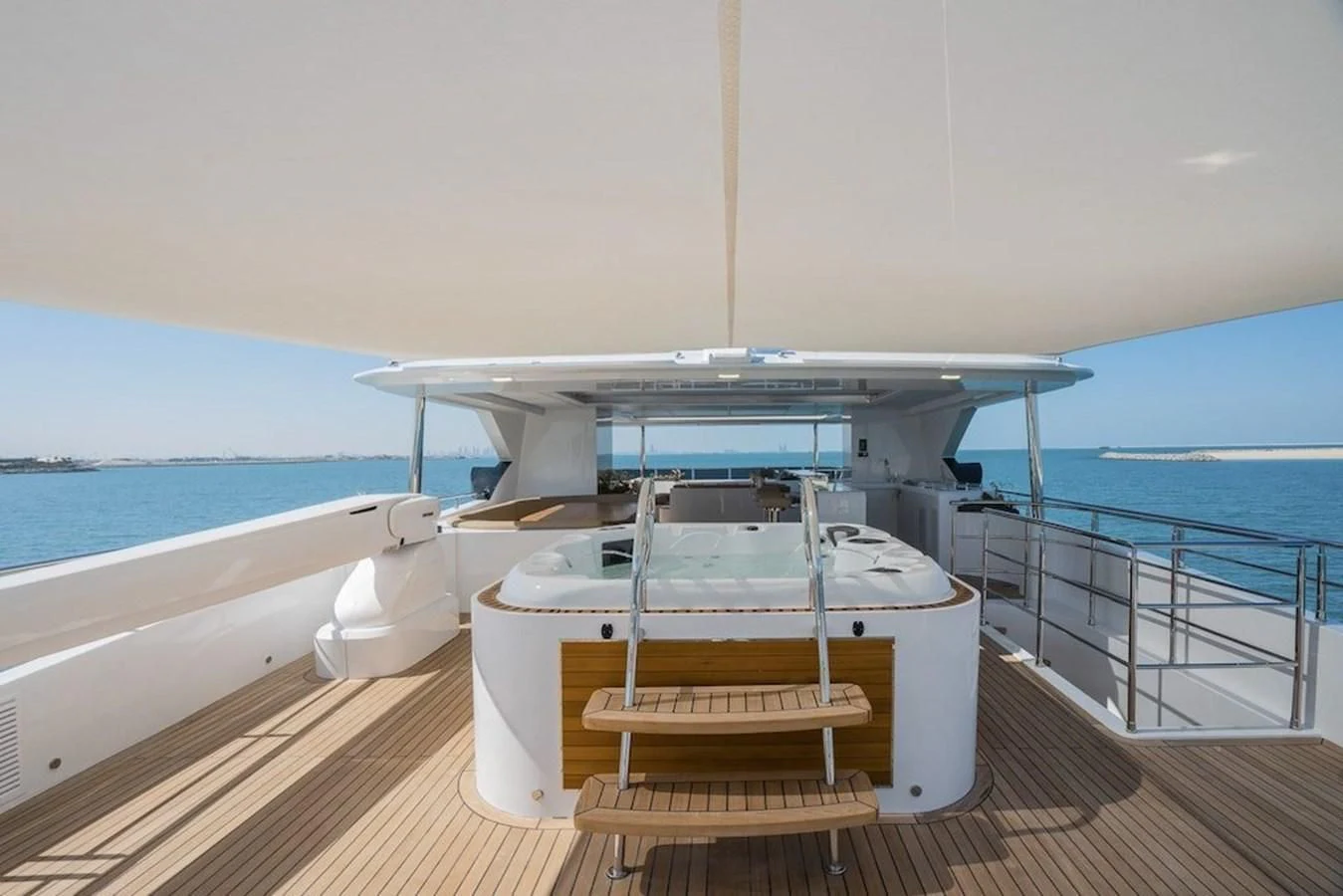 a boat on a deck aboard MAJESTY 155 Yacht for Sale